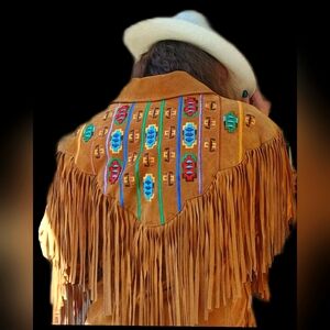 Vintage Lew Magram Western Button-Up beaded fringe jacket (Unisex XL)